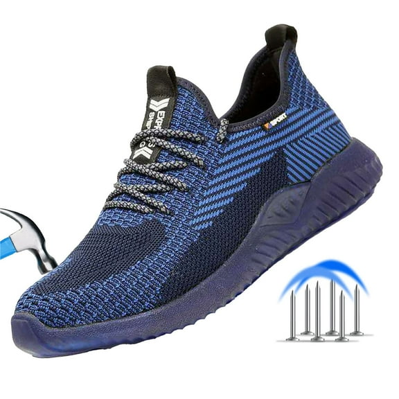 Waterproof Steel Toe Shoes for Men Work Shoes Lightweight Safety Sneakers Comfortable Puncture Proof Shoe Safety Trainers Zapatos Antideslizantes para Hombres