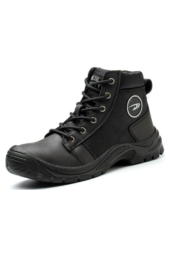Waterproof Steel Toe Work Boots for Men Women Leather Safety Shoes Anti-Piece Construction Shoes Nonslip Snow Hiking Boots