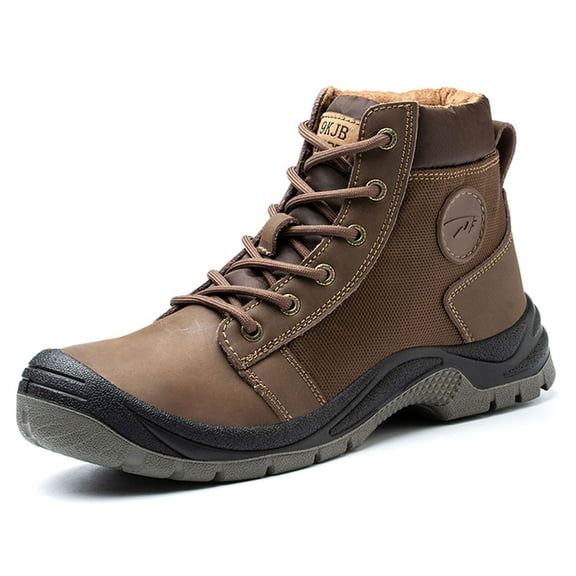 Waterproof Steel Toe Work Boots for Men Women Leather Safety Shoes Anti-Piece Construction Shoes Nonslip Snow Hiking Boots