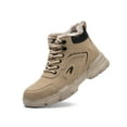 thumbnail image 1 of Waterproof Steel Toe Work Boots for Men Women Safety Shoes Faux Fur Lined Industrial Sneakers Winter Hiking Boots, 1 of 8