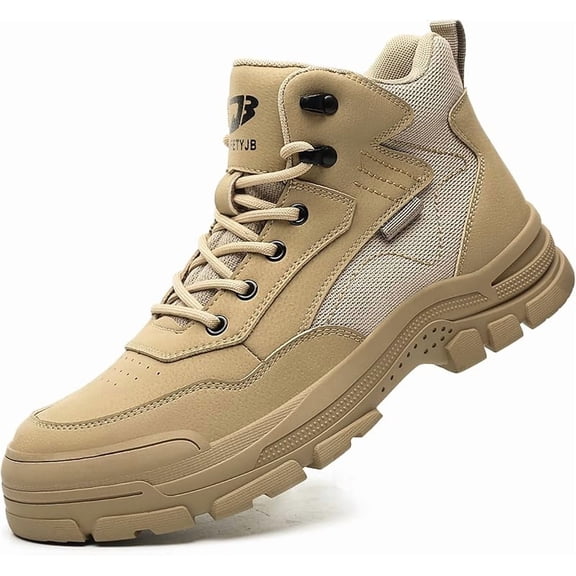 Waterproof Steel Toe Work Safety Boots Lightweight Breathable Slip Resistant Construction Sneakers