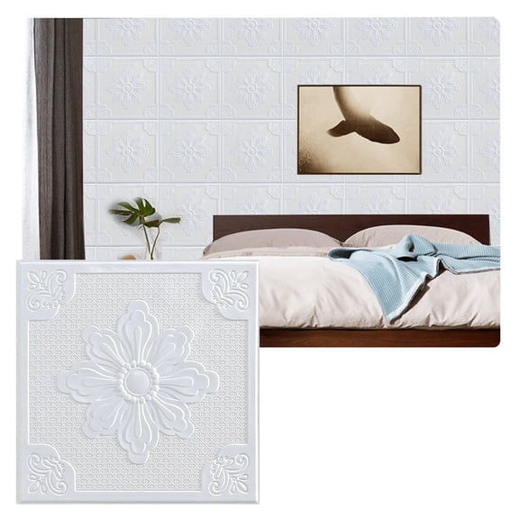 Waterproof Stickers Sticker Tile Brick Wall Self-adhesive 35*35cm Easy To Cut Soft Foam Sound Insulated White Safe Material