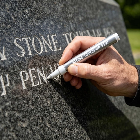 Waterproof Stone Touch-Up Pen,Paint Pens,Tombstone Marker Pen, for Restoring Faded Grave Inscriptions, Waterproof Stone Touch-up Pen(Silver)