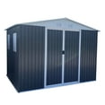 thumbnail image 1 of Waterproof Storage Shed 10FTx8FT, Metal Steel Outdoor Bike Storage with  Aluminum Alloy Frame,Waterproof Garden Tool House Shed for Backyard Lawn Patio, Grey, 1 of 7