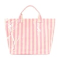 thumbnail image 1 of Waterproof Striped Tote Bag, Glossy PVC Large Capacity Handbag, Multicolor Casual Shoulder Bag for Beach Shopping Travel Daily Outdoor Commute Use, 1 of 6