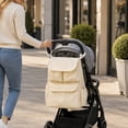 thumbnail image 1 of Waterproof Stroller Organizer Caddy, Multi Pocket Oxford Storage Bag, Adjustable Hook Strap for Daily Use, Baby Buggy Accessories for Diaper & Phone​, Beige, 1 of 5