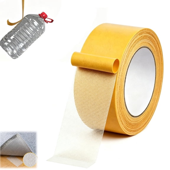 Waterproof Strong Double-Sided Tape, Heavy Duty Mesh Carpet Tape (40mm) | Double Sided Fiberglass Mesh Tape, Removable, Residue Free Tape for Wall Adhesive & Rugs,Widths of 40/80/100mm