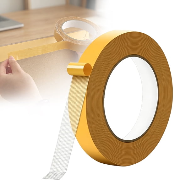 Waterproof Strong Grid Double-Sided Tape Heavy-Duty, Strong Adhesive Double-Sided Mesh Tape, Waterproof Mesh Magic Tapes, Multipurpose Clear Tapes for Diy Crafts, Rug Fixed, Office Decor(20MM,65FT)