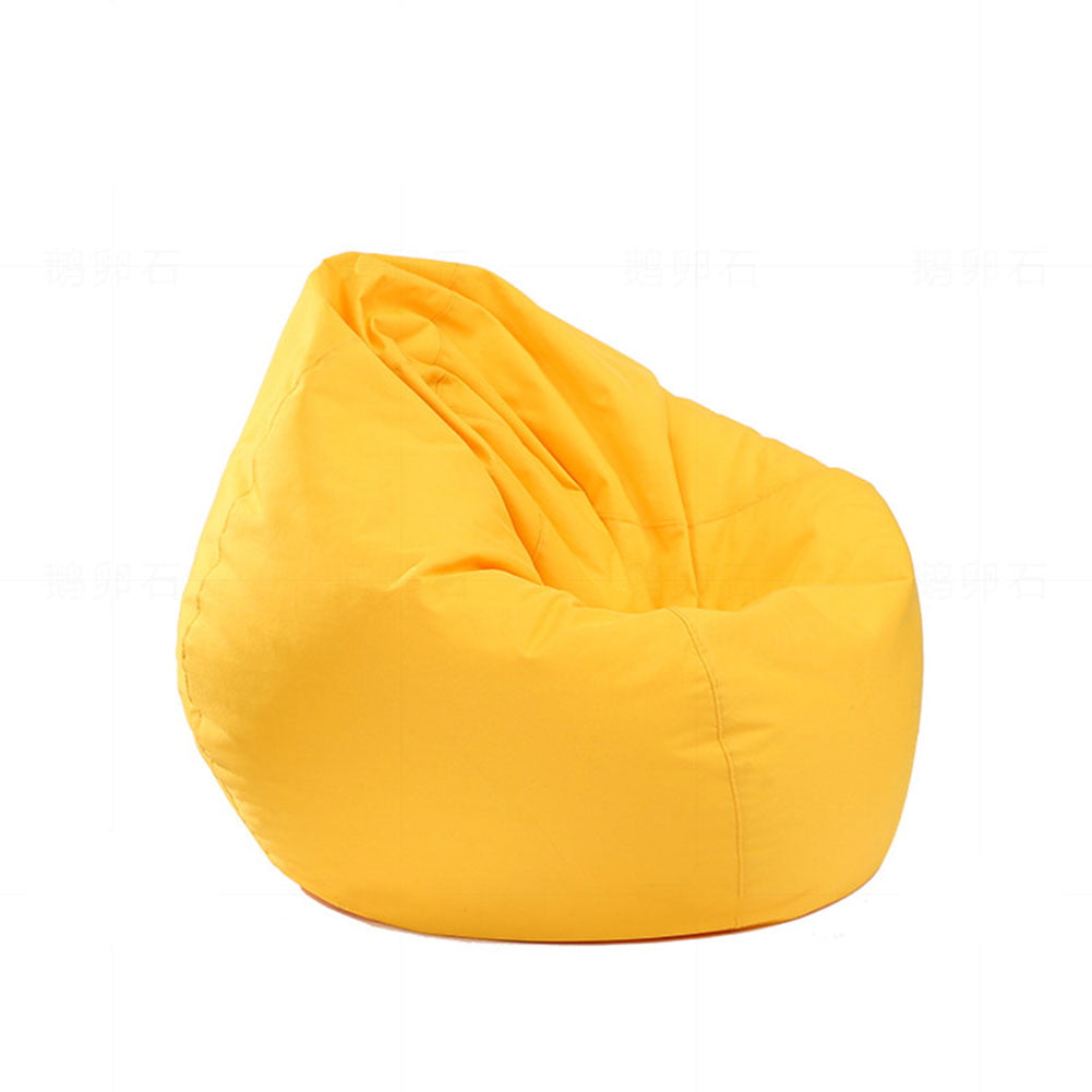 Waterproof Stuffed Animal Storage/Toy Bean Bag Solid Color Oxford Chair  Cover Large Beanbag(filling is not included) Color:yellow Size:60X65CM 
