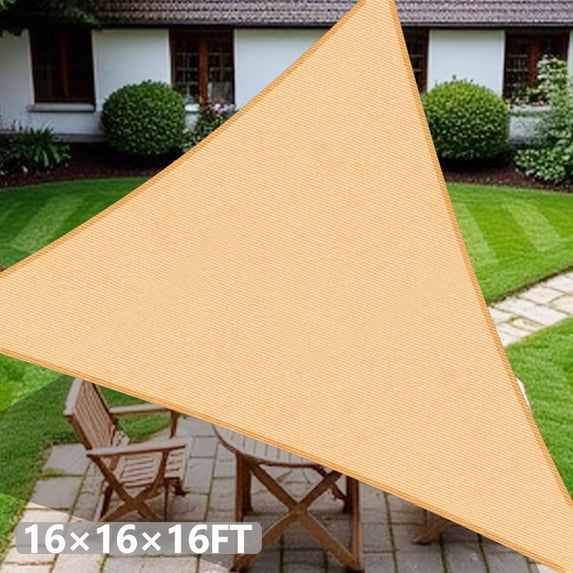 Waterproof Sun Shade Sail Triangle 8/12/16FT Canopy Awning Outdoor Backyard Patio Garden Pool Cover UV Block Sunshade