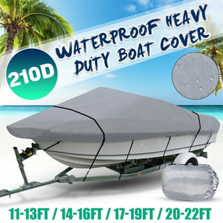 Seamander Trailerable Boat Cover,Mooring and Storage Cover Fits All V-Hull Fishing Boats, V-Hull Narrow Bass Boats, Jon Boats, Open Jon Boats and