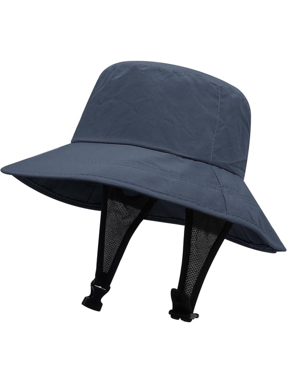 Waterproof Surf Hat Quick Dry Wide Brim Boating Hat Kayaking Cap with Chin Strap Summer Soft Top Hat