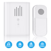 Waterproof Surnice Doorbell(Plug in Version), 1300ft &36 Chimes, DIY Name Plate, 1 Button & 1 Receiver