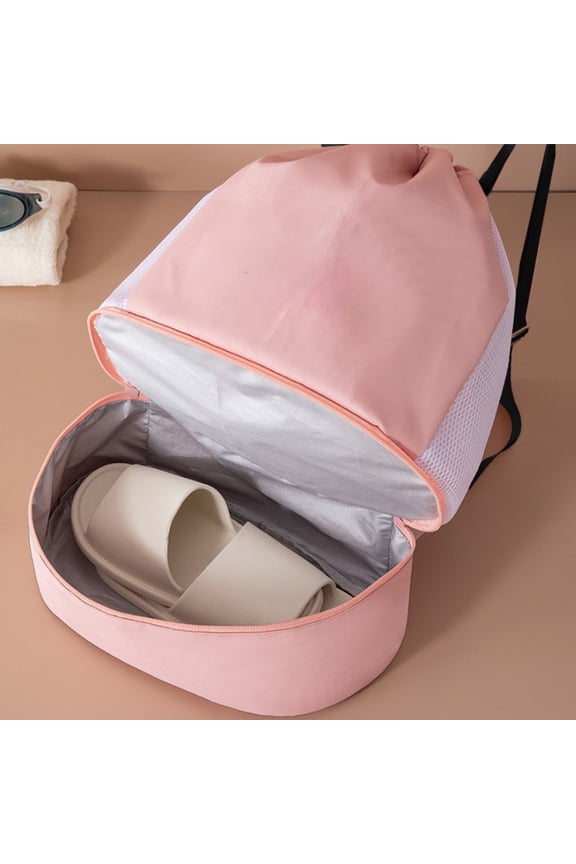 Waterproof Swim Backpack with Wet Dry Separation Gym Drawstring Bag with Shoe Compartment for Beach Pool Travel