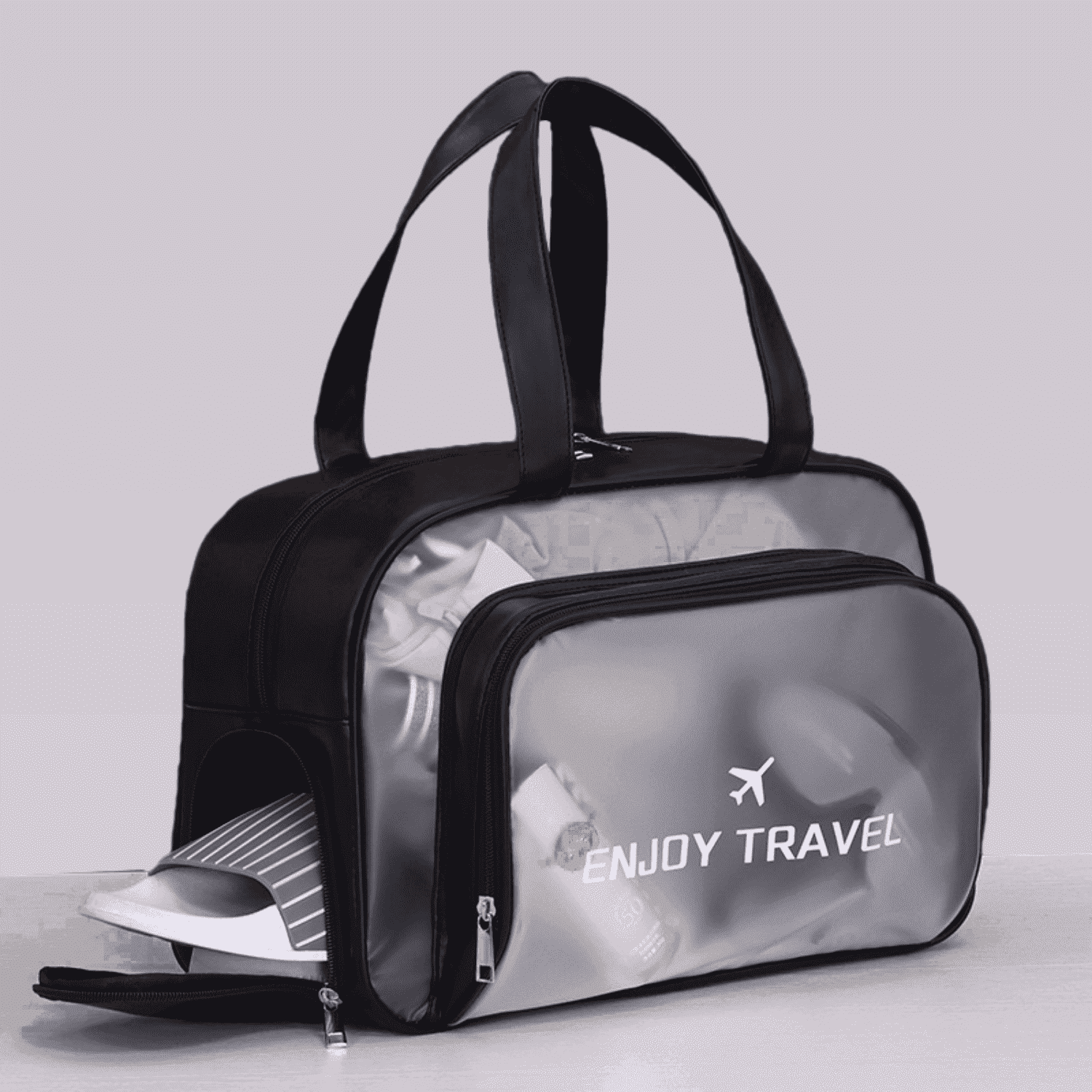 Waterproof Swim Bag with Wet Dry ​Shoe Compartment Cosmetic Bag for Beach Gym Sports Travel Storage Toiletries Makeup Organizer