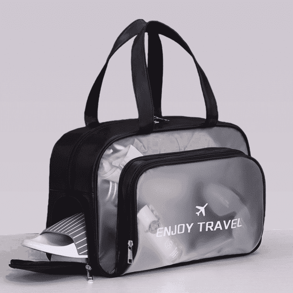 Waterproof Swim Bag with Wet Dry ​Shoe Compartment Cosmetic Bag for Beach Gym Sports Travel Storage Toiletries Makeup Organizer