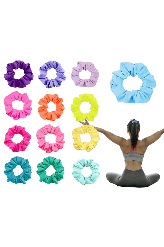 Waterproof Swim Scrunchies for Women - 13 Colors Elastic Soft Ponytail Holder Hair Ties, Quick-Drying Spandex Hair Accessories for Pool Beach & Party, Summer Essential Gift
