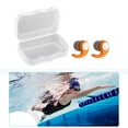thumbnail image 1 of Waterproof Swimming Ear Plugs - 1 Pairs of Reusable Soft Silicone Swim Earplugs, Ear Protection for 4-12 Years - Ideal for Surfing, Diving, Pool, Showering, and Water Sports ,Orange, 1 of 6