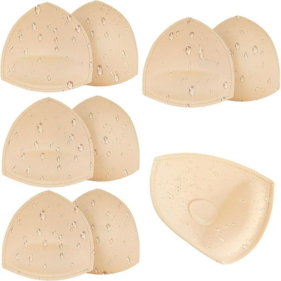 Waterproof Swimsuit Bra Pad Inserts 4 Pairs, Push up Bra Pads Sewn Padded for Bikini Sports Bra A/B or C/D,D/E Cup