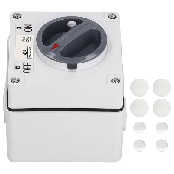 Waterproof Switch Outdoor Power Isolator on-Off Switch Dustproof Rotary Control Switch Socket with Accessories(3P40A)