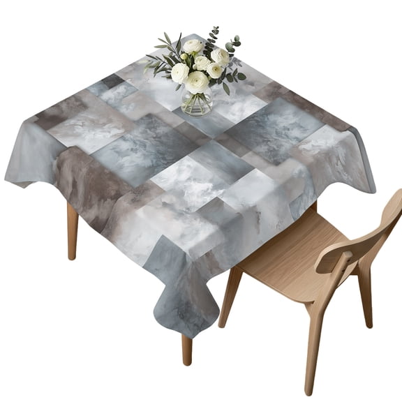 Waterproof Tablecloth Abstract Art Square Ombre Square Table Cloth 54x54in,Wipeable Washable Table Cover Color Block Distortion Overlay Tablecloths for Dining Tables Kitchen Picnic Camping Ourdoor