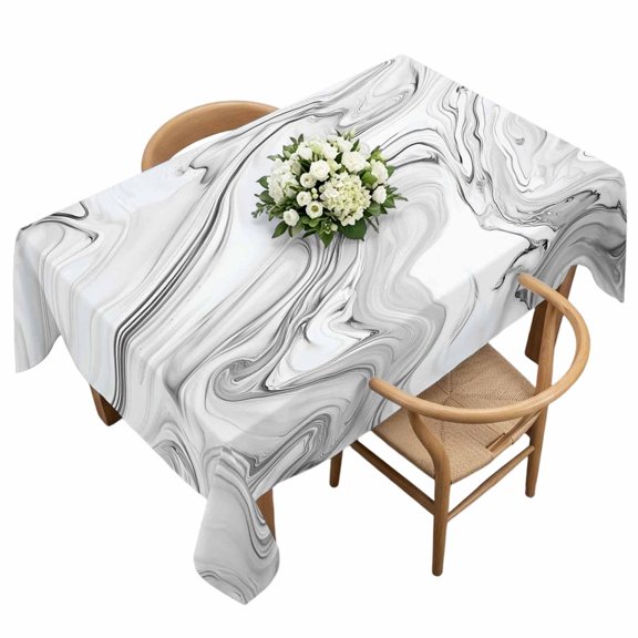 Waterproof Tablecloth Abstract Waves Water Ripple Rectangle Table Cloth 60x120in,Wipeable Washable Table Cover Vintage Marble Texture Tablecloths for Dining Tables Kitchen Picnic Camping Ourdoor