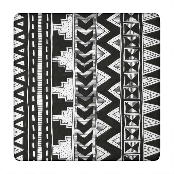Waterproof Tablecloth Boho chic Tribal Rustic Nordic Style Earthy Symmetrical Design, Backed for Secure Table Protection