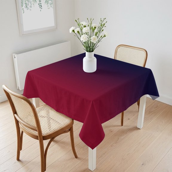 Waterproof Tablecloth Burgundy Red Gradient Ombre Square Table Cloth 60x60in,Wipeable Washable Table Cover Dark Maroon Shadow Tablecloths for Dining Tables Kitchen Picnic Camping Ourdoor Party