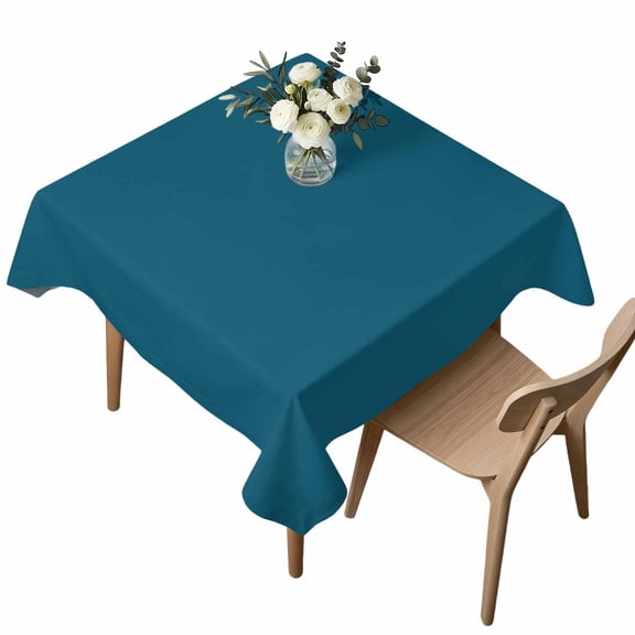 Waterproof Tablecloth Dark Teal Square Table Cloth 54x54in,Wipeable Washable Table Cover Solid Green Color Tablecloths for Dining Tables Kitchen Picnic Camping Ourdoor Party