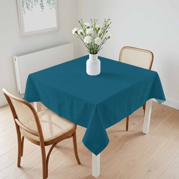 Waterproof Tablecloth Dark Teal Square Table Cloth 60x60in,Wipeable Washable Table Cover Solid Green Color Tablecloths for Dining Tables Kitchen Picnic Camping Ourdoor Party