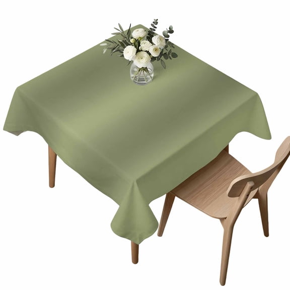 Waterproof Tablecloth Farmhouse Dark Green Gradient Square Table Cloth 54x54in,Wipeable Washable Table Cover Retro Nordic Style Tablecloths for Dining Tables Kitchen Picnic Camping Ourdoor Party