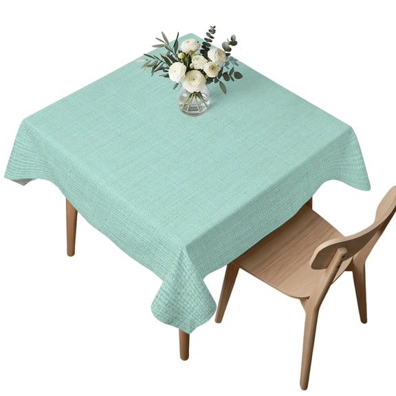 Waterproof Tablecloth Pure Color Mint Green Square Table Cloth 54x54in,Wipeable Washable Table Cover Vintage Monochrome Art Tablecloths for Dining Tables Kitchen Picnic Camping Ourdoor Party