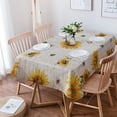 thumbnail image 1 of Waterproof Tablecloth Rustic Farm Floral Sunflowers and Bees Vintage Lettering Texture Table Clothes for Rectangle Tables, Indoor Outdoor Table Cover for Parties, Wedding, Dinner Table - 60x84 Inch, 1 of 6