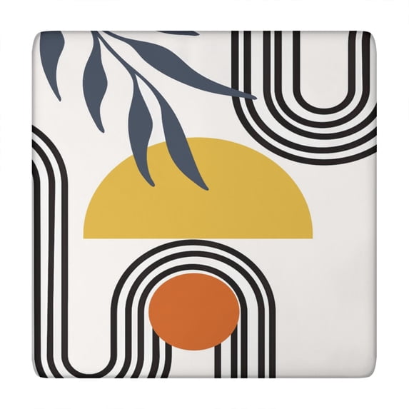 Waterproof Tablecloth Symmetrical Stripes Nordic Sketch Style Rustic Fitted Elastic Cover for Indoor Outdoor RV Picnic