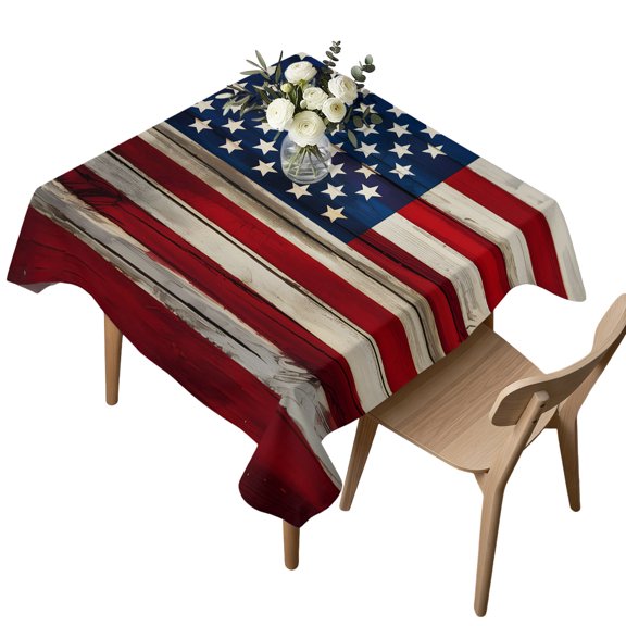 Waterproof Tablecloth USA Flag Independence Day Square Table Cloth 54x54in,Wipeable Washable Table Cover 4th of July Stars and Stripes Tablecloths for Dining Tables Kitchen Picnic Camping Ourdoor
