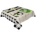 thumbnail image 1 of Waterproof Tablecloths for Square/Outdoor Tables Spring Farmhouse Home Wood Vinyl Oilcloth Dining Table Cloths Boxwood Buffalo Check Spillproof Table Cover for Kitchen Party 54x54 Inch, 1 of 6