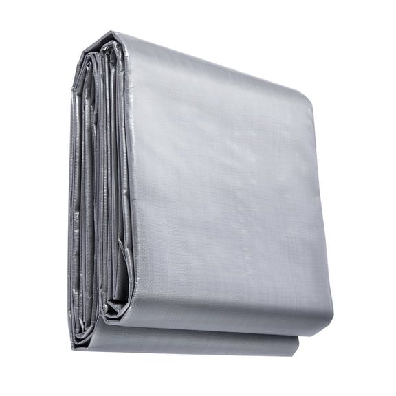 Waterproof Tarp 16x20 ft, 10 Mil Thick Plastic Poly Tarp Cover with Reinforced Grommets, UV and Temperature Resistant Outdoor Tarpaulin, Multi-Purpose Heavy Duty Silver/Brown Protective Cover