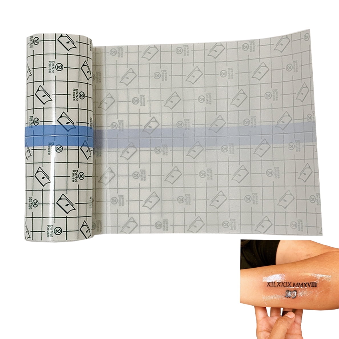 BIBISTORE Waterproof Tattoo Aftercare Bandage ( 6 in x11 yd Roll) Transparent Wound Healing Dressing Protective Film Adhesive Second Skin Tattoo Supplies