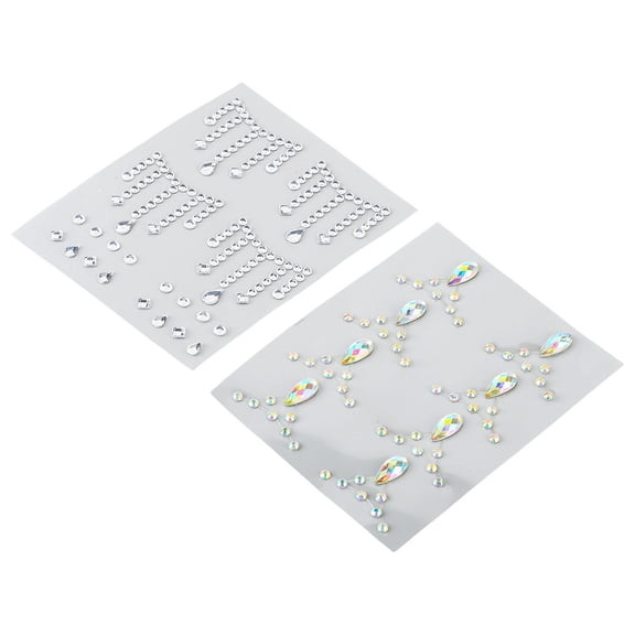 Waterproof Teardrop Face Rhinestone Sticker DIY Self Adhesive Eye Makeup Gem Body Art Decal for Music Festivals and Parties, 2 Sheets