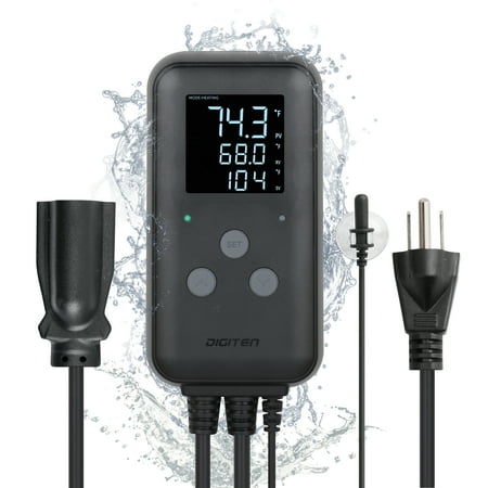 Waterproof Temperature Controller Digital Thermostat for Home Brewing Fermentation Breeding Incubation Greenhouse Terrarium, Heating & Cooling Outlet Temperature Controller 110V 10A 1100W