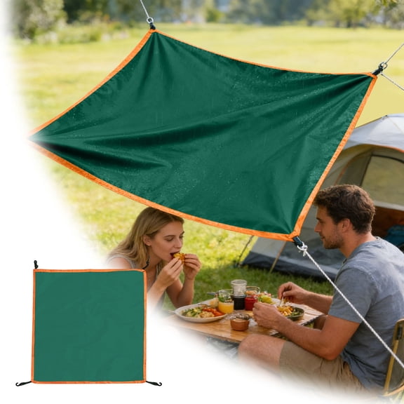 Waterproof Tent Rain Fly Tarp With Hooks Outdoor Sun Shade Shelter Cover Windproof Camping Tent Protector Mat For Hiking Backpacking Picnic(Green-85 Cm)