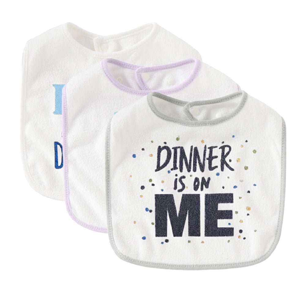 Waterproof Terry cloth Baby bibs with Snaps for newborn girl boy, drool
