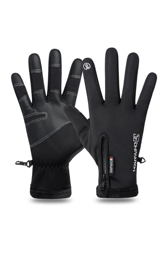 Waterproof Thermal Insulated Winter Work Gloves Fully Latex Coated Cold Safety-Black1-M-Size 8