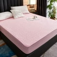 thumbnail image 1 of Waterproof Thicken Mattress Pad Protector Adjustable Fitted Sheets Bed Covers Anti-bacterial Pad for Bed 120x200 160x200 180x200 (Pink,200x220x30cm), 1 of 7