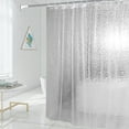 thumbnail image 1 of Waterproof Thickened Shower Curtain 71x79in - Odorless Bathroom Decor with Hooks for Family Home Moisture Control Bath Safety(A), 1 of 7