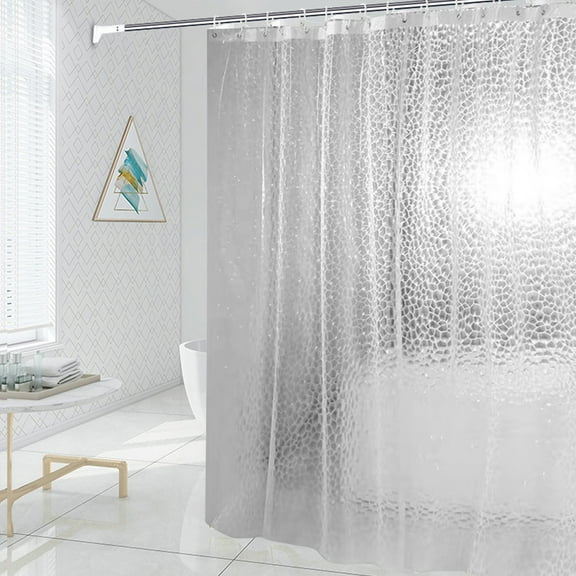 Waterproof Thickened Shower Curtain 71x79in - Odorless Bathroom Decor with Hooks for Family Home Moisture Control Bath Safety(A)