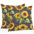 thumbnail image 1 of Waterproof Throw Pillow Covers Set of 2, 16x16 Inch Sunflower Black Retro Decorative Pillowcases Outdoor Pillow Slip Cushion Covers Set for Couch Tent Spring Summer Flowers Botanical, 1 of 7