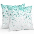 thumbnail image 1 of Waterproof Throw Pillow Covers Set of 2, 16x16 Inch Turquoise Polka Dot Decorative Pillowcases Outdoor Pillow Slip Cushion Covers Set for Couch Tent Abstract Modern Art Dots Watercolor, 1 of 7