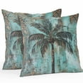 thumbnail image 1 of Waterproof Throw Pillow Covers Set of 2, 18x18 Inch Boho Coastal Tree Decorative Pillowcases Outdoor Pillow Slip Cushion Covers Set for Couch Tent Ocean Vintage Tropical Plant Flower, 1 of 7