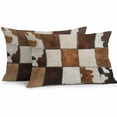 thumbnail image 1 of Waterproof Throw Pillow Covers Set of 2, 20x12 Inch Abstract Cowhides Decorative Pillowcases Outdoor Pillow Slip Cushion Covers Set for Couch Tent Brown Beige Animal Fur Texture, 1 of 7